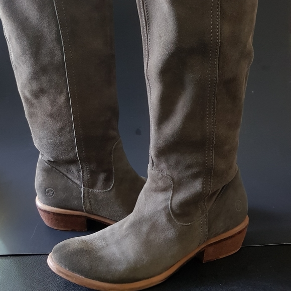 Bronx Shoes - BRONX slouch suede leather high boot olive…